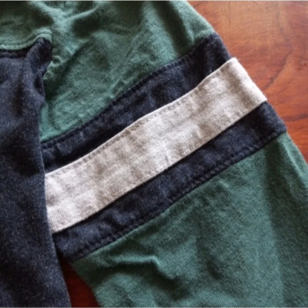 Oshkosh B'gosh Blue Green Colorblock Long Sleeve Henley Tee Boys 6